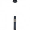 Luminaire suspendu Passwell de Dainolite avec fini noir mat et chromé satiné et 1 ampoule