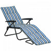 Outsunny Chaise Longue Pliante Avec Coussin Reglable En 6 Positions