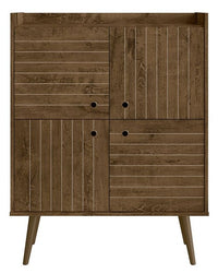 Armoire décorative Bogart de Manhattan Comfort de style moderne du milieu du 20e siècle - brun rustique et naturelle