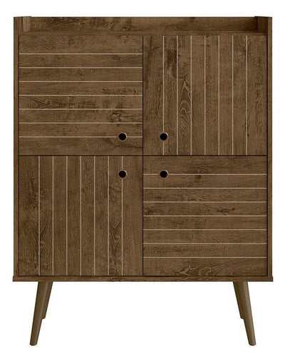 Manhattan Comfort Bogart Mid-Century Modern Accent Cabinet - Rustic Brown & Natural|Armoire décorative Bogart de Manhattan Comfort de style moderne du milieu du 20e siècle - brun rustique et naturelle