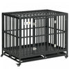 Pawhut – Cage En Metal Robuste Pour Chien, Chenil Et Cage, Parc Pour Chien Avec Roues Verrouillables, Plateau Coulissant Et Sol Anti-pincement