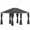 Outsunny 3 m x 3,9 m, gazebo d'exterieur avec structure en acier, rideaux, gris fonce