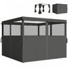 Rideaux universels Outsunny pour gazebo 3 x 3 m, 4 panneaux, gris fonce