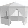 Outsunny 13ft Tonnelle Barnum De Jardin Tente De Reception 6 Parois Laterales Amovibles Fenetres Porte Zippee Blanc