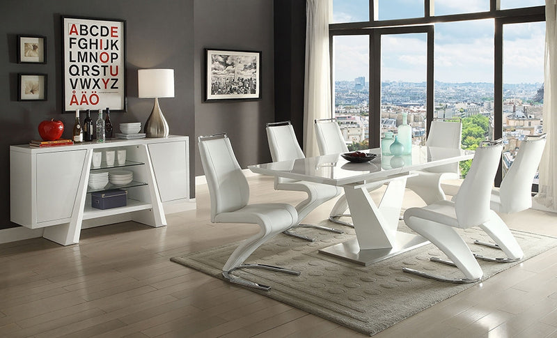Chaise De Salle A Manger Pollock En Similicuir Blanc (ensemble De 2)