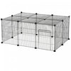 Pawhut Parc Pour Animal Domestique Diy Cage Pour Petit Animal En Fil Metallique Avec Porte Antiderapante Interieur Exterieur Pour Chaton, Lapin, Chinchilla, Cochon D'inde