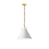 Luminaire suspendu Princeton de Dainolite de 16 po de diamètre avec abat-jour blanc, fini laiton vieilli et 1 ampoule