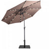 Costway Parasol Solaire de Patio 10ft Lumieres Solaires Exterieur avec Pied de Parasol en Acier de 36 LBS