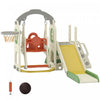 Qaba Toboggan et Balancoire 5-en-1 Evolutifs pour Bebe – Creme