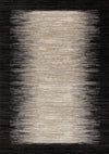 Carpette dense Amelia noire et beige à motif de bordure - 7 pi 10 po x 10 pi 10 po
