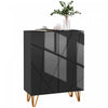 HOMCOM Meuble a chaussures, meuble de rangement haute brillance, noir