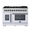 Cuisiniere a double combustible Capriasca 48 po, blanche, 6.58 pi³ – FFSGS6387-48WHT