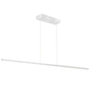 Luminaire suspendu horizontal Array de Dainolite de 72 po en acrylique blanc qui diffuse la lumière, avec fini blanc mat et ampoule à DEL de 56 W