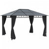 Outsunny Auvent A Toit Rigide 13' X 10', Tonnelle De Terrasse, Gris Fonce