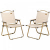 Outsunny Lot De 2 Chaises De Camping Pliantes, Fauteuils Portables, Kaki