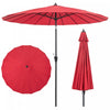 Parasol rond de marche Costway de 9 pieds avec inclination par bouton-poussoir, manivelle, partie superieure ventilee, couleur vin