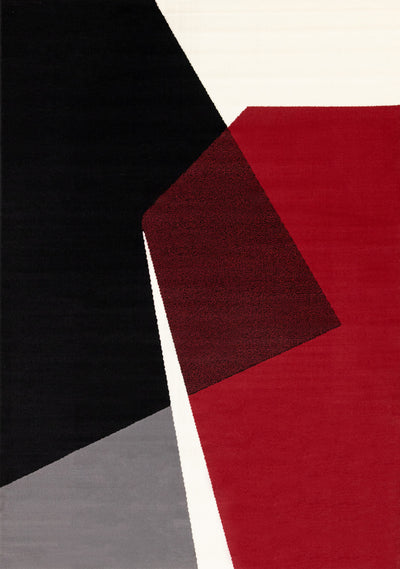 Forte Red Black White Geometric Area Rug - 7'9" x 10'6"|Carpette Forte rouge, noire et blanche à motif géométrique - 7 pi 9 po x 10 pi 6 po