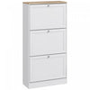 HOMCOM Armoire a chaussures moderne pour 18 paires de chaussures, Blanc