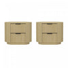 Table de nuit moderne Olivia Manhattan 27\" en chene naturel (2 tiroirs) - Lot de 2