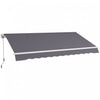 Outsunny Auvent Retractable Manuel Pare-soleil, Gris Fonce
