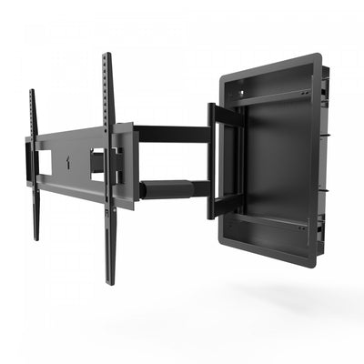 Kanto R500 Low Profile Recessed In-Wall Full Motion TV Mount for 46" - 80" TVs, Black | Support mural encastre Kanto R500 a profil bas et a mouvement complet pour televiseurs de 46" a 80", noir