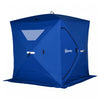 Outsunny 2-4 Personnes Portable Pop-up Tente De Peche Sur Glace Abri De Glace Avec Fenetres De Ventilation Et Sac De Transport Hub Abri Pour Poissons, Bleu