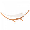 Outsunny Hamac De Camping Arche Exterieure En Bois Hamac Lit Avec Support Avec Sangles Et Crochets, Blanc