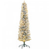 Homcom Arbre De Noel Artificiel Floque Enneige De 6 Pieds Avec Lumieres