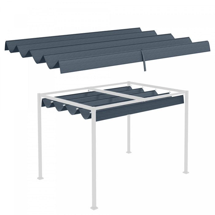 Outsunny Toit De Pergola Retractable, Couverture Pare-soleil De 9,8' X 7,1'