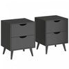 HOMCOM Lot de 2 Tables de Chevet, Tables de Nuit avec 2 Tiroirs, Noir