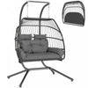 Outsunny Chaise double suspendue avec auvent, chaise hamac pliable, gris