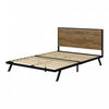 Barcelo Lit complet avec structure en métal Manguier naturel et noir mat, de Meubles South Shore