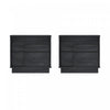 Table de nuit Horizon Modern 56 cm en gris charbon (2 tiroirs) - Lot de 2