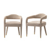 Fauteuil Aspen style milieu du siecle moderne en tweed dore - Lot de 2