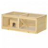 Pawhut Cage En Bois Pour Hamster, Kit Pour Petits Animaux, Maison De Jeu D'exercice Pour Hamsters Nains, Gerbilles, Chinchillas, Cochons D'inde, Lapins, Avec Plateau Coulissant, Dessus Ouvrable