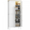 HOMCOM Armoire de rangement de cuisine avec eclairage LED a capteur, Blanc