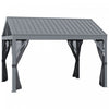 Outsunny 12' X 10' Tonnelle De Jardin Barnum Avec Filet Et Cadre En Aluminium Pour Patios, Jardins, Pelouses, Gris Fonce