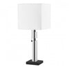 Lampe de table Fernanda de Dainolite avec abat-jour blanc, fini noir mat et 1 ampoule