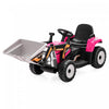 Costway Kids Ride On Excavator Digger 12v Electric Tractor Rc W / Excavation Bucket Rose