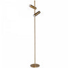 Lampe à pied Constance de Dainolite en acrylique givré qui diffuse la lumière, avec fini laiton vieilli et ampoule de 12 W