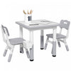 Qaba Ensemble Table Et Chaises Pour Enfants, 3 Pcs, Table Et Chaises Reglables En Hauteur Avec Rangement, Table D'activite, Pour Salle De Jeux, Creche, Salle De Classe, Ages De 18 Mois A 5 Ans, Gris