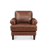 Hydeline Sarina Fauteuil en cuir – Brun