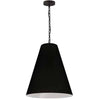 Luminaire suspendu moyen Anaya de Dainolite avec abat-jour noir et blanc, fini noir mat et 1 ampoule