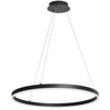 Lustre Circulo de Dainolite en acrylique blanc qui diffuse la lumière, avec fini noir mat et ampoule de 34 W