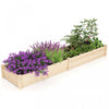 Lit De Jardin Eleve En Bois Costway, Planteur De Patio Eleve Avec 7 Compartiments De Plantation Pour La Fleur