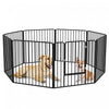 Pawhut Parc Pour Chien, 8 Panneaux De 31.5\" De Hauteur En Acier, Parc D'exercice Pour Chiots, Design Diy, Exterieur Interieur, Pour Petits Et Moyens Chiens.