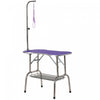 Pawhut Table De Toilettage Pliable Pour Animaux De Compagnie Table De Sechage Pour Chiens Bras Reglable Plateau De Table En Caoutchouc Antiderapant Bord En Alliage D'aluminium Violet