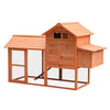 Pawhut 82\" Poulailler De Luxe En Bois Poulailler Lapin Clapier Cage A Volaille Stylo Cour Arriere Avec Enclos Et Nichoir