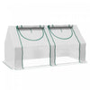 Outsunny Mini Serre 6' X 3' X 3' Avec 2 Couvertures Pe/plastique, Blanc