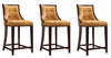 Tabouret de comptoir traditionnel en bois avec assise rembourree Camel Fifth Avenue - Lot de 3